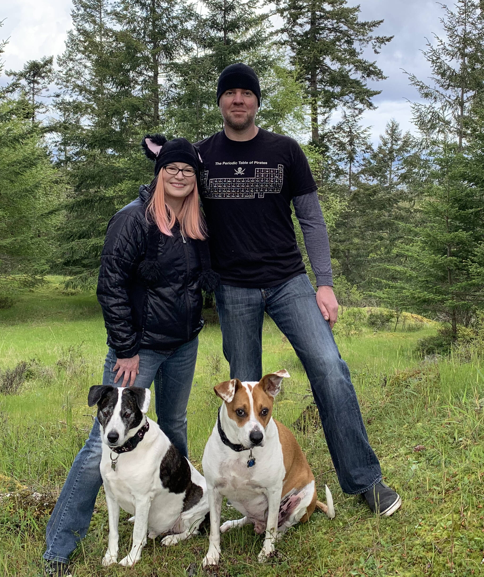 Contributed photo
Rob with his fiance Heather Davis and their dogs Loki and Jackson.
