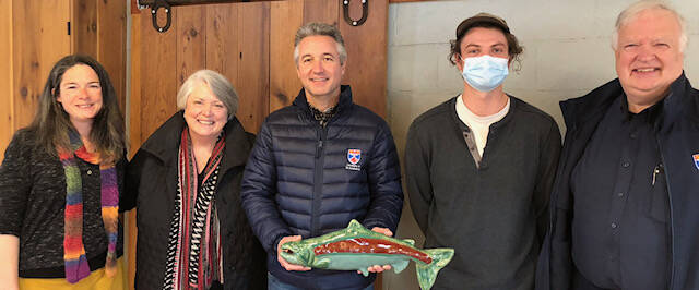 Contributed photo by the Stewardship Network
Left to right, Katie Fleming, SJC Environmental Stewardship Department, Gretchen Krampf, Stewardship Network, with SMRU Consulting’s Jason Wood, Sam Tabbutt and Paul King