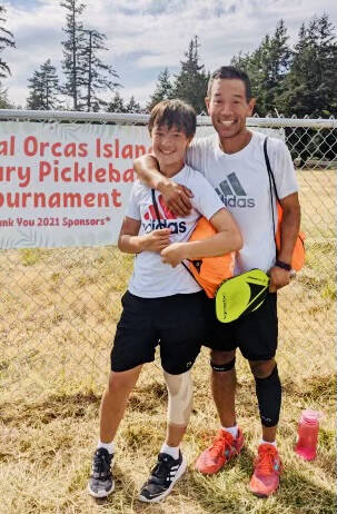 Contributed photo by the Orcas Island Rotary Club
The 2021 Men’s doubles gold went to Kevin Lee and his son Max (age 13).