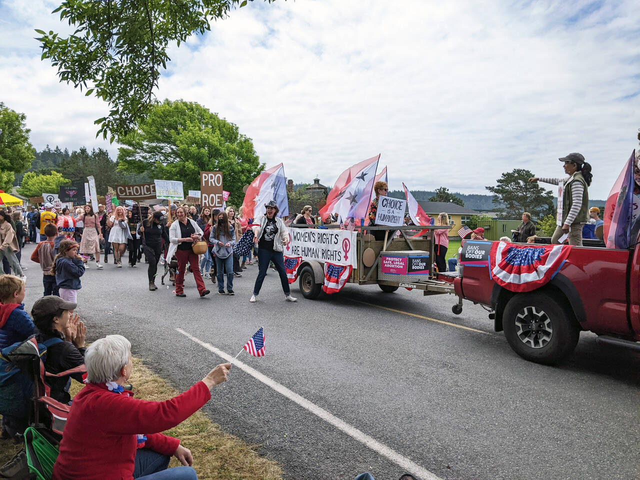 Barbara Paulsen/Contributed photo
A huge crowd made signs and marched in the Lopez Island Fourth of July parade.