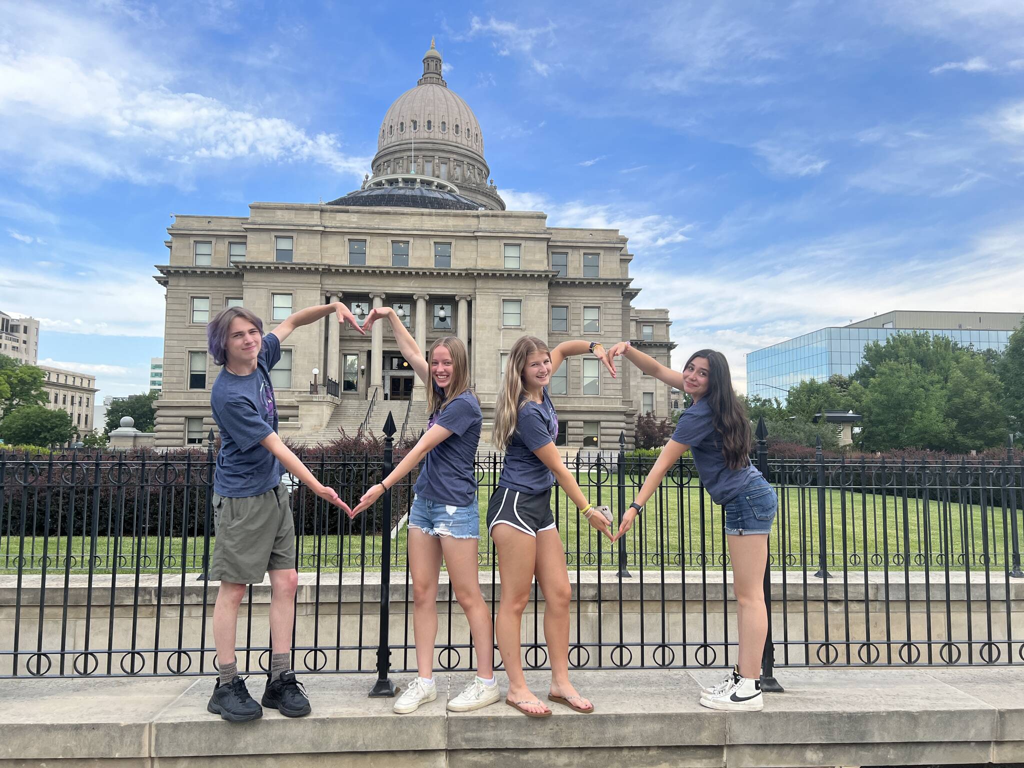 OPALCO/Contributed photo
The delegation at the Capitol of Idaho included (L-R) Satchel Bourne, McKenna Clark, August Moore, Valeria Villareal.