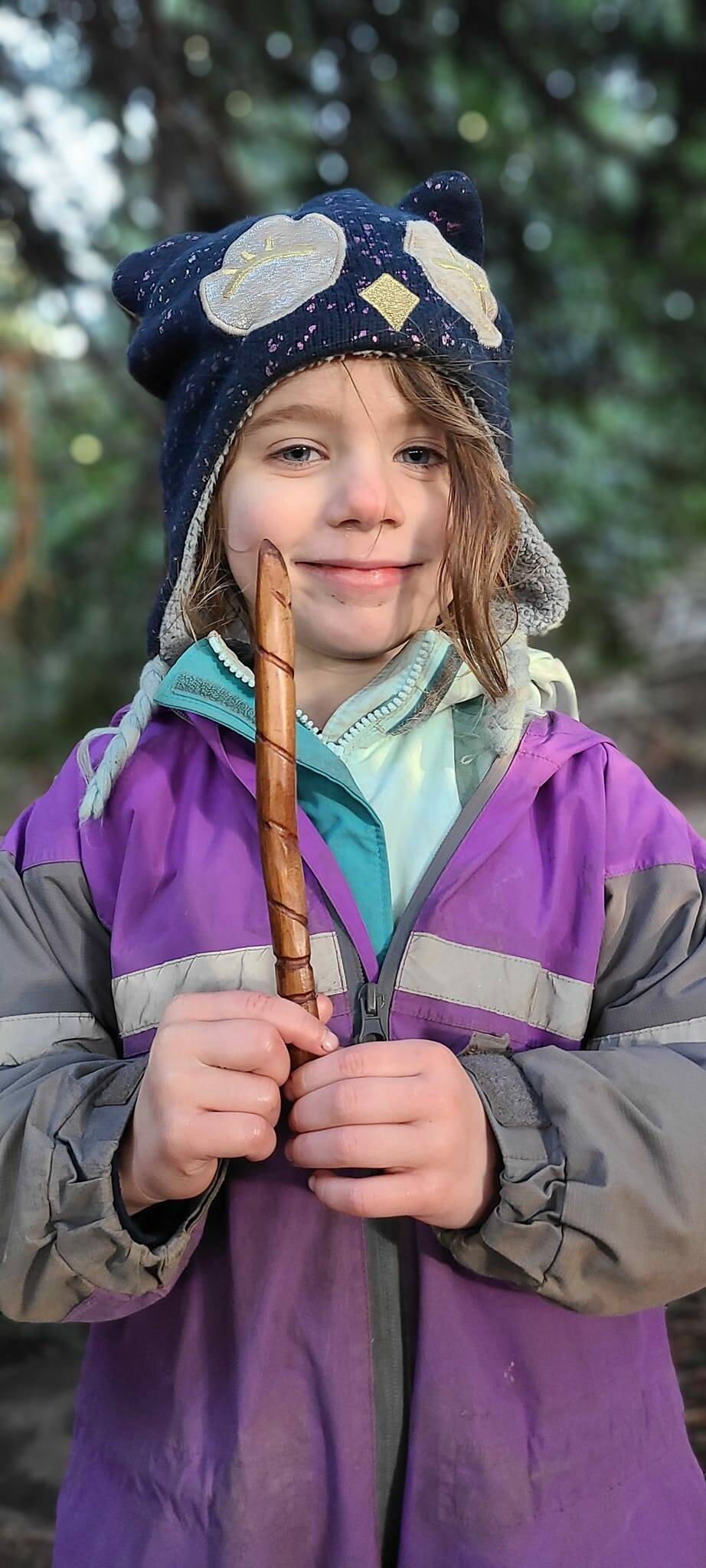 A child at Kaleidoscope's Forest School.
