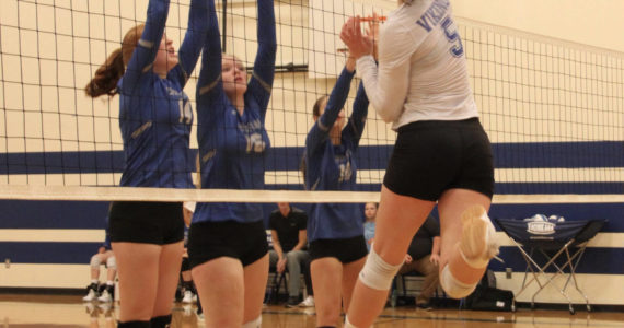 <strong>Corey Wiscomb photo </strong>
Bethany Carter goes for the kill against Mt. Vernon Christian