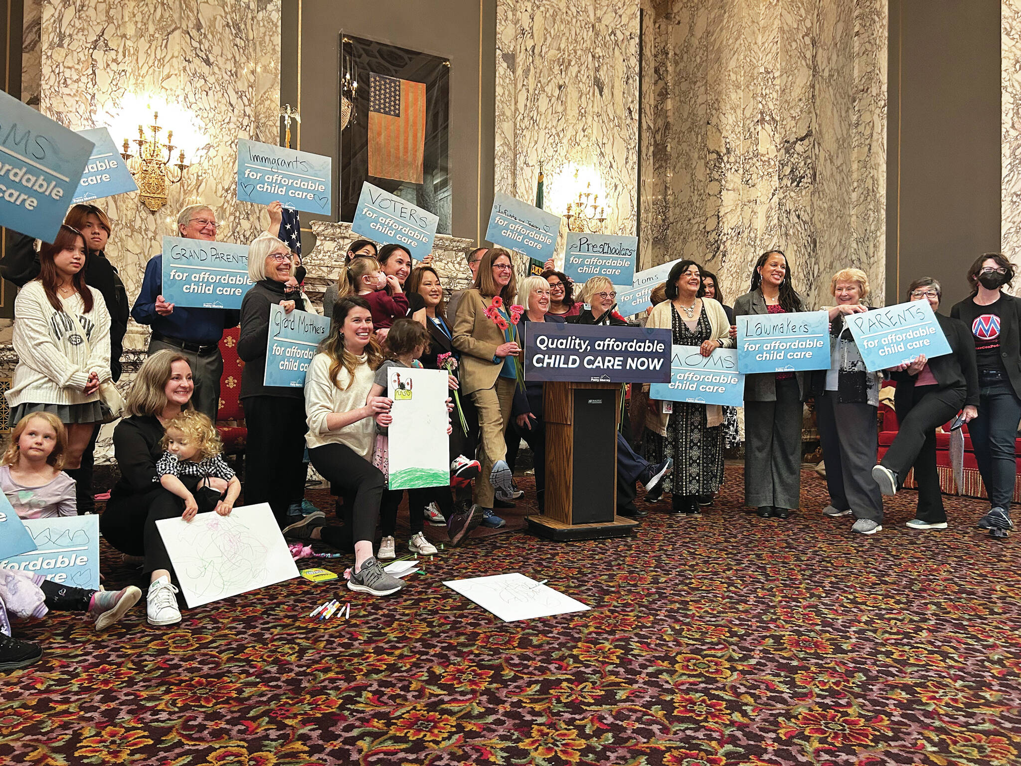 Contributed photo
Sen. Patty Murray, D-Washington, joined with supporters in Olympia to celebrate passage of a $1.85 billion increase in federal funding for the Child Care and Development Block Grant. The increase was part of a large appropriations bill adopted in December.
