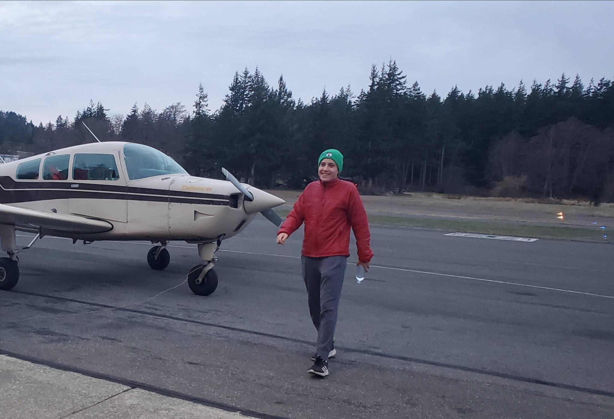 Nicholas Rivera after his first solo flight.
