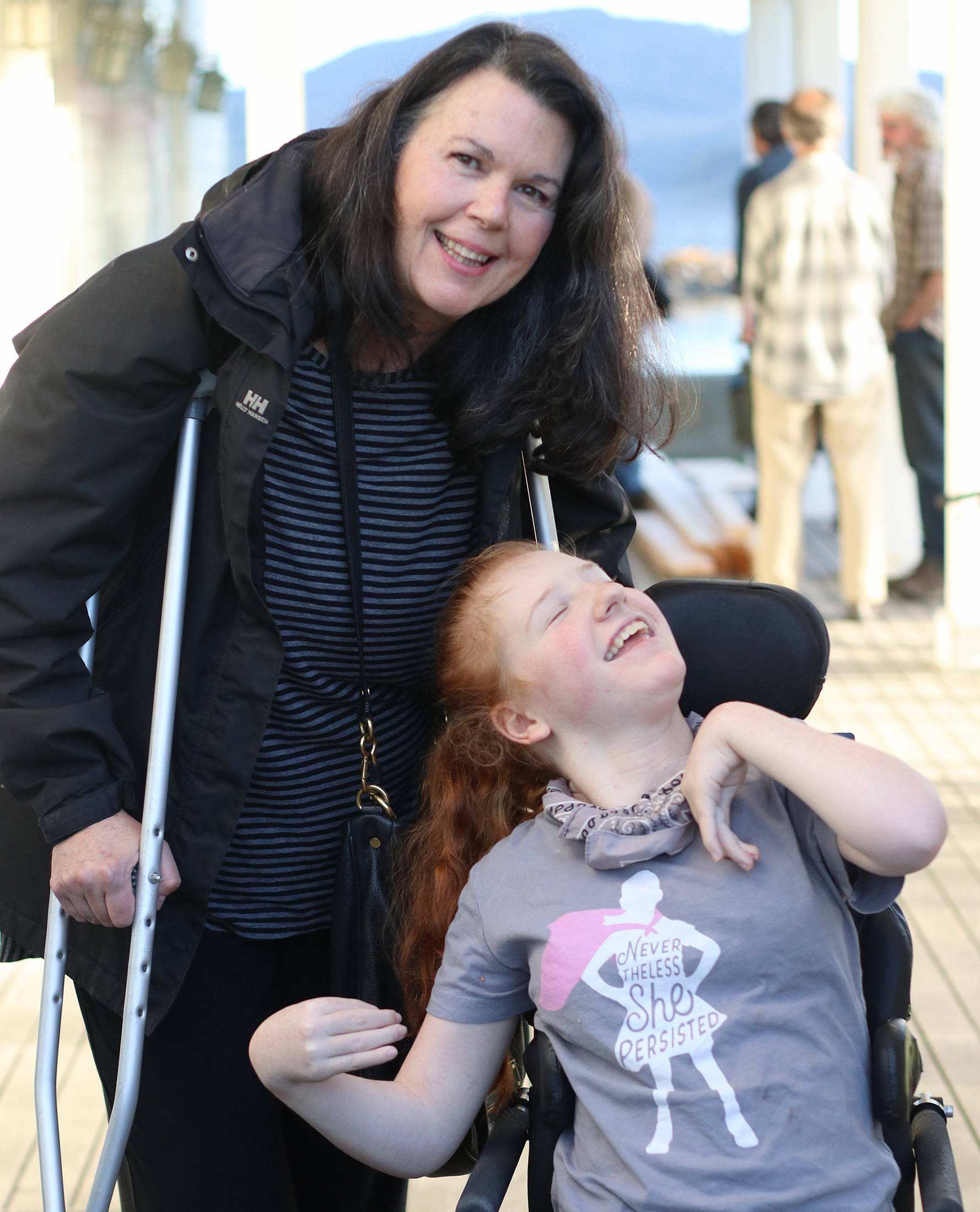 Cara Cohn in 2019 with Mona Evans as part of her work with vocational rehab in the county.