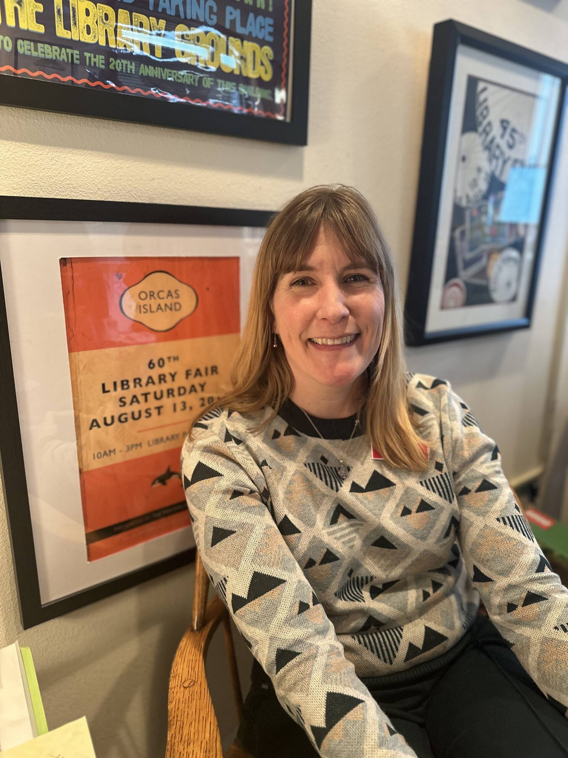 Colleen Smith Summers photo.
Ingrid Mattson in her office at the Orcas Library.