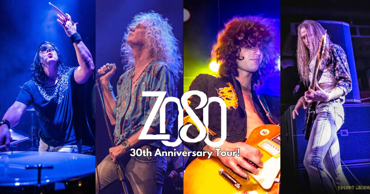 Zoso – The Ultimate Led Zeppelin Experience will take the stage on the Village Green.