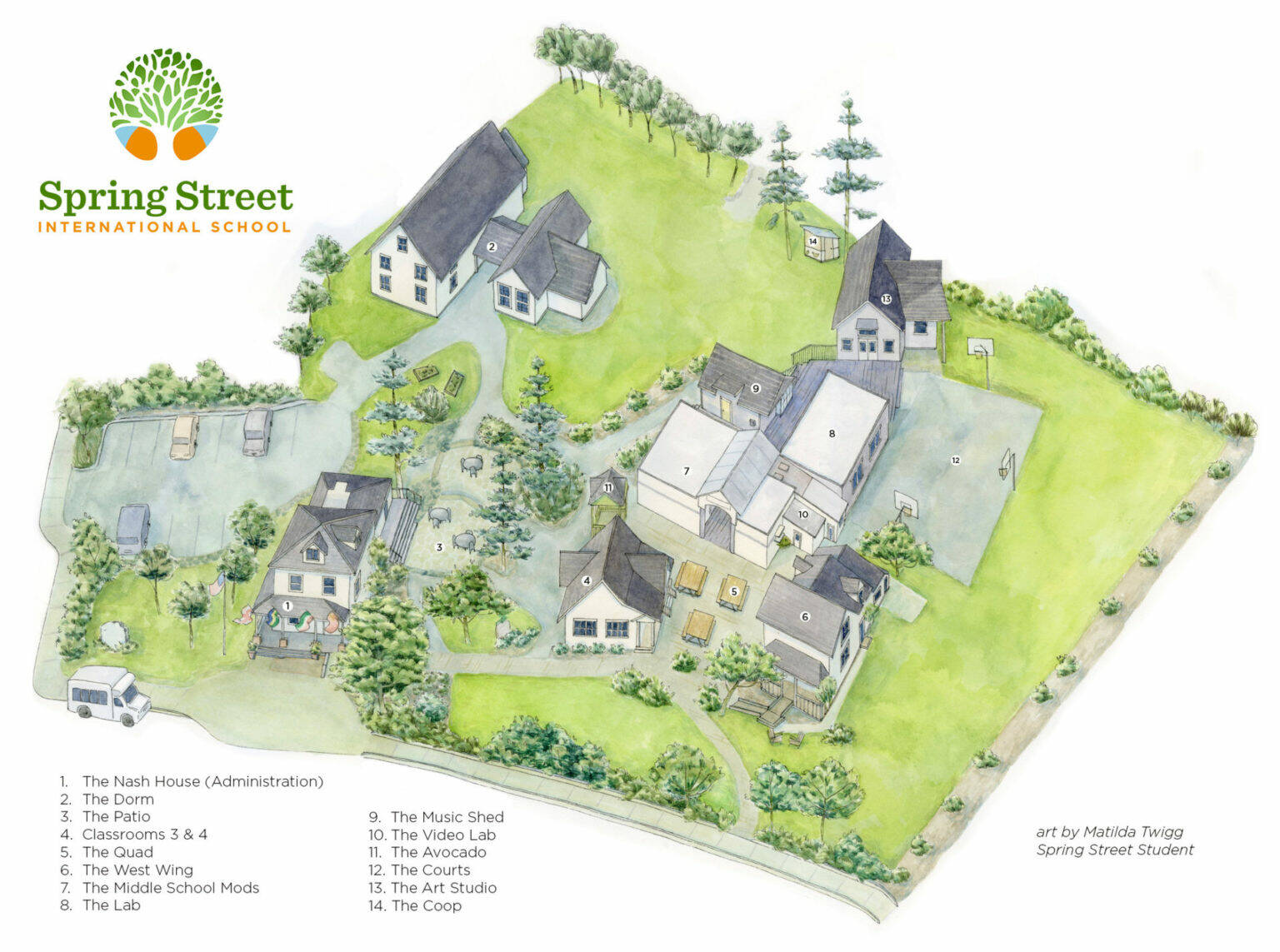 Spring Street International School, art by recent graduate Matilda Twigg