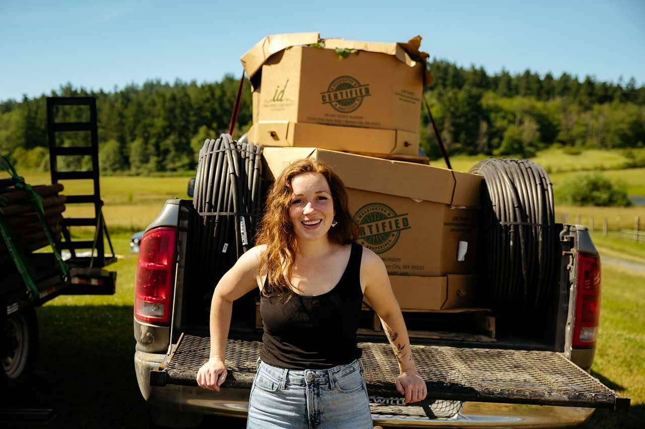 Contributed photo.
Owners of Madrone Cellars & Cider, Amy (pictured above) and her husband, Shaun, are inviting visitors to explore their operations and enjoy tastings of their award-winning wine, cider and natural seltzer during the San Juan Island Farm Tours.
