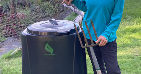 Contributed photo.
Nancy Schafer with a composter.