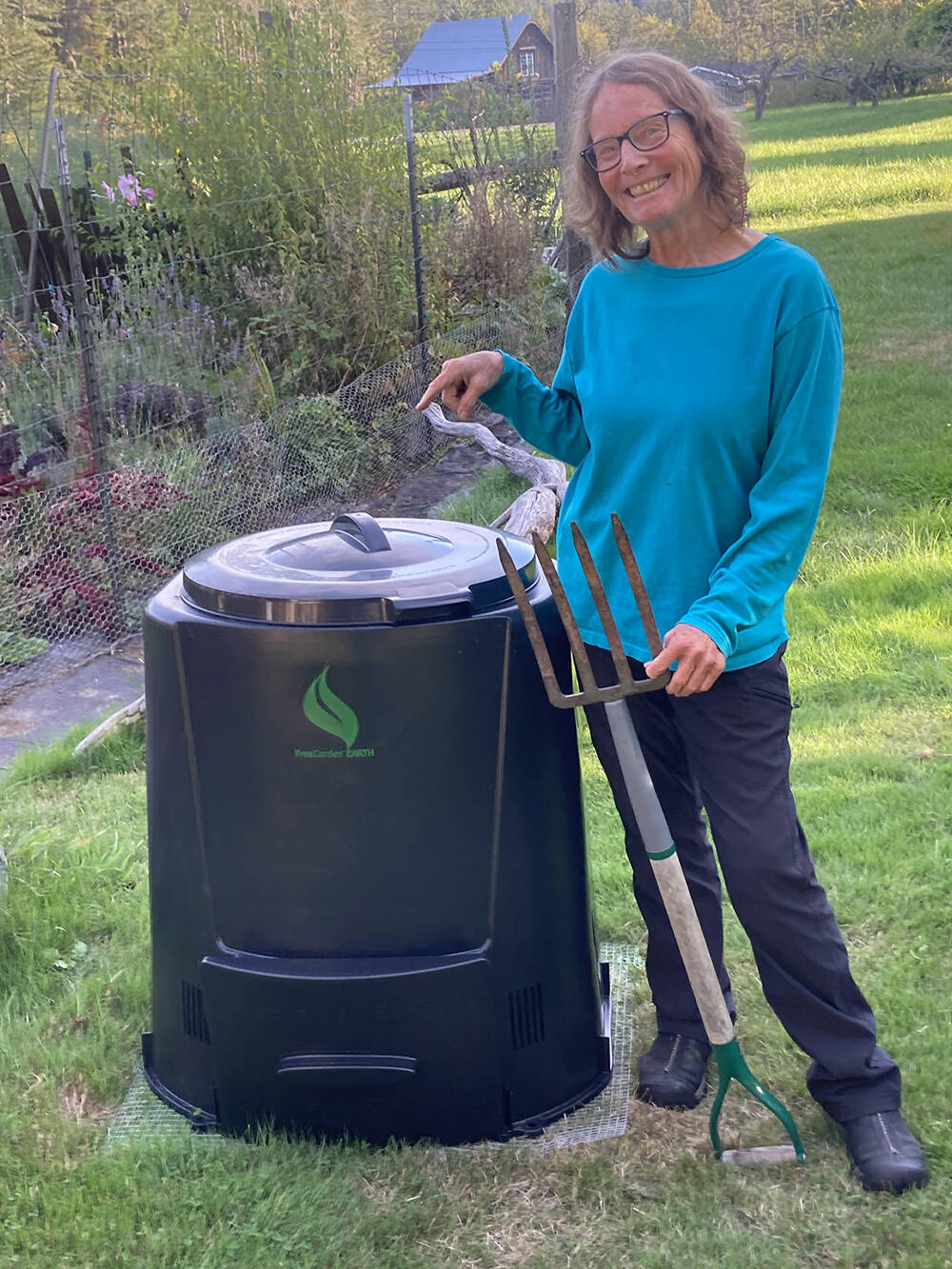 Contributed photo.
Nancy Schafer with a composter.