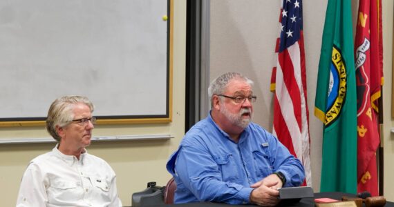 Darrell Kirk photo.
Fire commissioners Randall Gaylord (left) and Brian Ehrmantraut.
