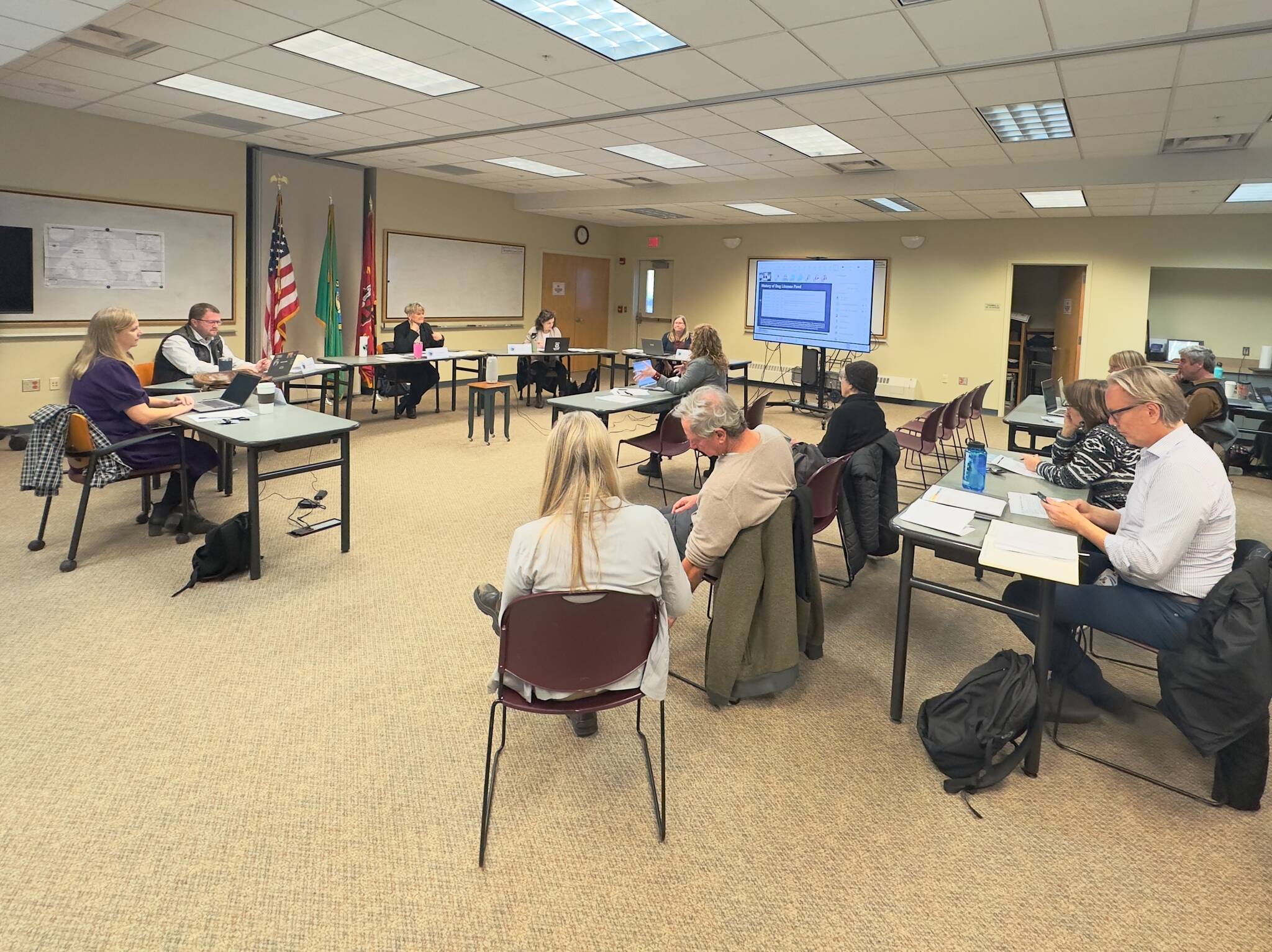 Darrell Kirk photo.
The San Juan County Council meeting on Orcas Island.