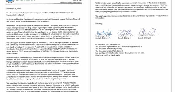 The County Council’s letter to state and federal officials.