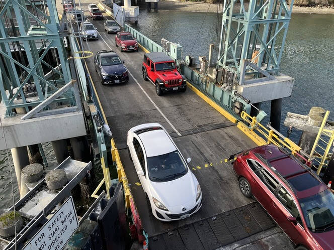 Contributed photo.
Vehicles boarding a ferry at Bainbridge terminal.