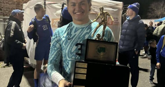 Matt Stolmeier photo.
Keeper #30 Tim Malo after recording another shutout and allowing just one goal in the semi-final and final match.