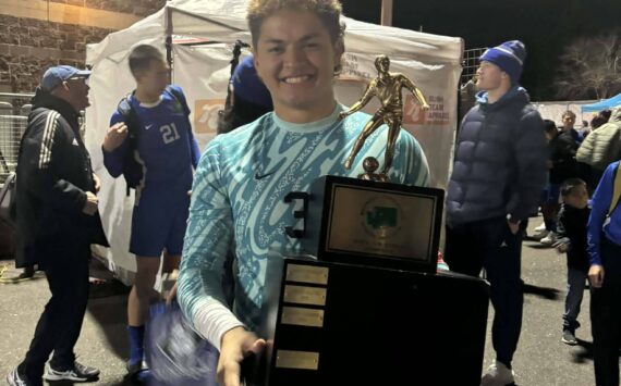 Matt Stolmeier photo.
Keeper #30 Tim Malo after recording another shutout and allowing just one goal in the semi-final and final match.