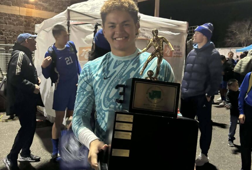 <p>Matt Stolmeier photo.</p>
                                <p>Keeper #30 Tim Malo after recording another shutout and allowing just one goal in the semi-final and final match.</p>