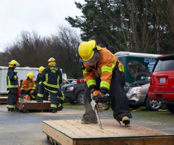 <p>Darrell Kirk photo.</p>
                                <p>Fire Academy members in training.</p>