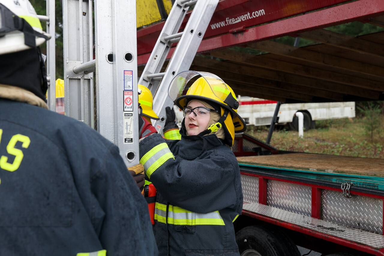 Darrell Kirk photo.
Isabella Schermerhorn in the fire academy.