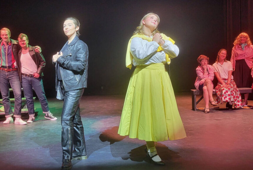 <p>Liz Doane photo.</p>
                                <p>Above: Rook Vergen and Johanna Lange as Danny and Sandy.</p>