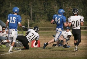 Jake Zier (44) crossing the goal line for another Viking touchdown.