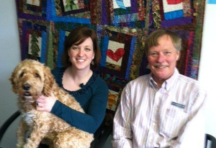 Intern Julie Yates with Dr. Dave Shinstrom.