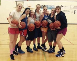 The girls’ team during Midnight Madness.