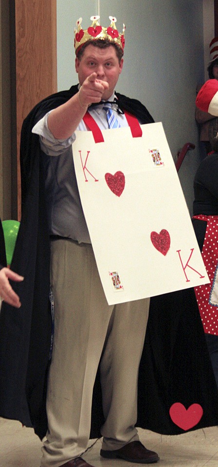 Principal Kyle Freeman in his King of Hearts costume.