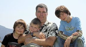 Terry Mullan with his three boys