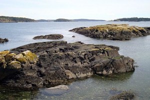 BLM rocks near the shoreline of   Lopez.