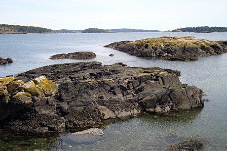 BLM rocks near the shoreline of   Lopez.