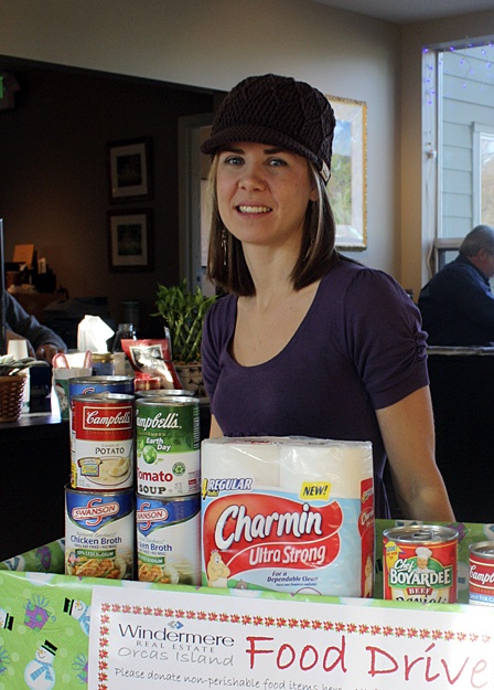 Victoria Shaner with some of the items donated so far.