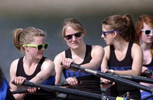 Varsity girls tooled up for their race. Hannah North