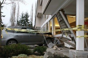 A side view of the crash.