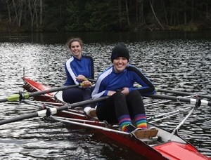 Rowers Devon Mann and Melanie Flint.