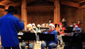 The Orcas Island Community Band performs at the Tree Lighting ceremony last year.