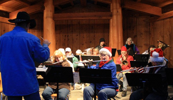 The Orcas Island Community Band performs at the Tree Lighting ceremony last year.