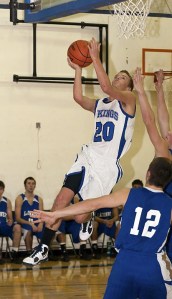Forward Taylor Diepenbrock jumps high for a shot.