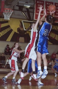 Lanie Padbury (3) puts one up for the Vikings against Port Townsend.