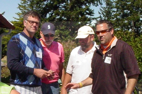 The winning golf team.