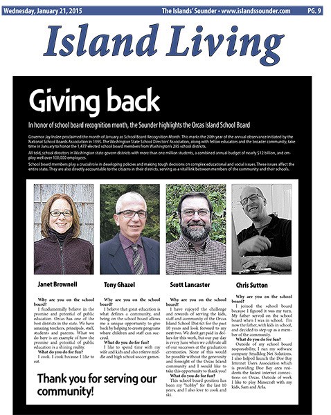 In honor of school board recognition month