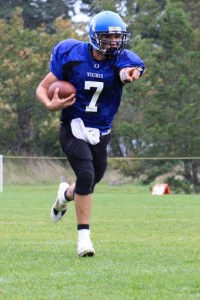 Robbie Padbury on his way through Warrior ranks for a touchdown.