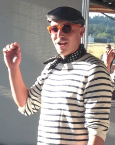 Gavin Glenn speaking at the opening of The Aviator.