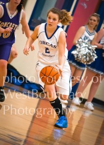 Viking Bella Nigretto makes a fast break down court against the Concrete Lions.