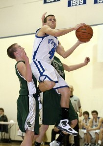 Tyler Nigretto (4) getting above the Crusader defense for two more Viking points