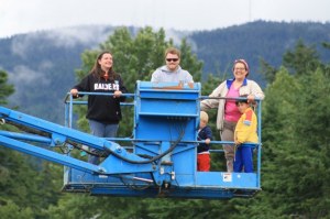 Orcas contractor Justin Paulsen gave kids a lift at Truckapalooza.