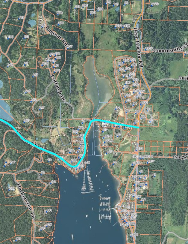 San Juan County Assessor's map showing the Cayou Lagoon