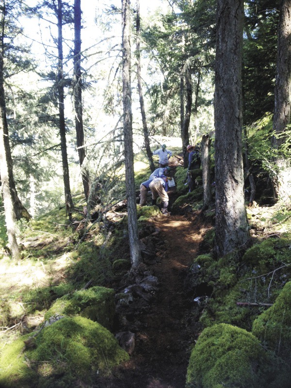 The new trail under construction.